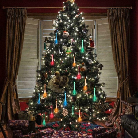 Instalatie Craciun, Tip Picaturi, 30 Led-uri, 6.5 metri, Multicolor, Energie solara, Senzor de lumina,  [10]