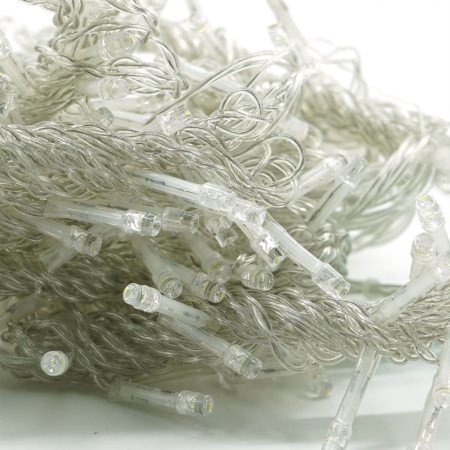 Instalatie Craciun Yoto, Tip Perdea, 2 m x 2 m, 240 LED-uri, Prelungitor 1.5 m, 8 Jocuri de Lumini, Interconectabila, Fir transparent, Interior/Exterior, Alb Rece [5]