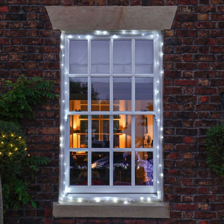 Instalatii cu baterii - Instalatie de Craciun cu Baterii Tip Liniar, 2 jocuri de lumini, Fir Transparent 3 m 30 LED -uri, Alb Rece