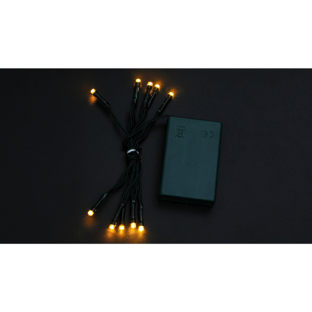 Instalatie de Craciun cu Baterii Tip Liniar, 2 jocuri de lumini, Fir Verde 1 m 10 LED -uri, Alb Cald [6]