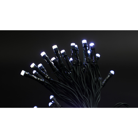 Instalatie de Craciun cu Baterii Tip Liniar, 2 jocuri de lumini, Fir Verde 5 m 50 LED -uri, Alb Rece [7]