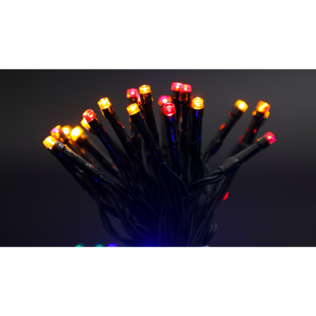 Instalatie de Craciun cu Baterii Tip Liniar, 2 jocuri de lumini, Fir Verde 5 m 50 LED -uri, Multicolor [7]