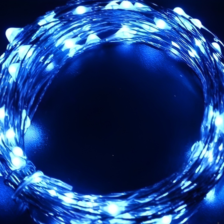 Instalatie de Craciun Liniara, ®, Tip Liniara, Fir Cupru, 8 Jocuri de Lumini, cu Telecomanda, 10 m, 100 Led-uri, Alimentare USB, 4.5V, Albastru [3]