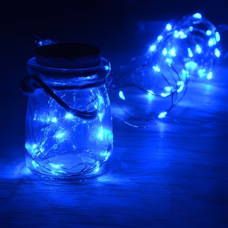 ✨TOATE PRODUSELE✨ - Instalatie de Craciun Liniara, ®, Tip Liniara, Fir Cupru, 8 Jocuri de Lumini, cu Telecomanda, 5 m, 50 Led-uri, Alimentare USB, 4.5V, Albastru