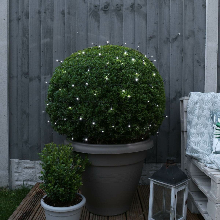 Instalatie de Craciun liniara Yoto, 24 m, din care 1 m cablu priza 220V, 300 LED, 8 jocuri de lumini, beculet in 6 colturi, pentru interior, controler, fir negru, alb rece [3]