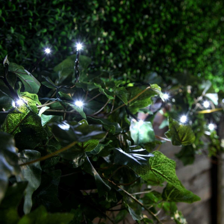 Instalatie de Craciun liniara Yoto, 24 m, din care 1 m cablu priza 220V, 300 LED, 8 jocuri de lumini, controler, fir negru, alb rece [6]