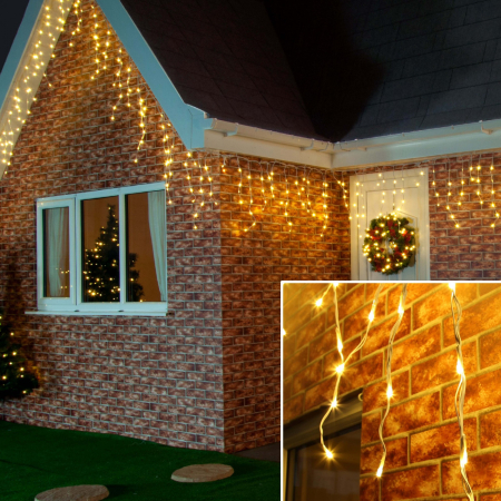 Turturi / Franjuri - Instalatie de Craciun Premium ® Tip Franjuri cu Flash 8 m 252 LED-uri Alb Cald 2096WW Interconectabila