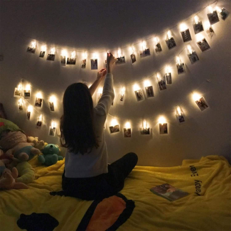 Ghirlanda Luminoasa pentru Fotografii Instalatie Lumini Led cu Carlige pentru Fotografii Instalatie de Craciun cu Lumini LED Ghirlanda cu Lumini LED pentru Brad Instalatie cu Cleme pentru FOtografii [4]