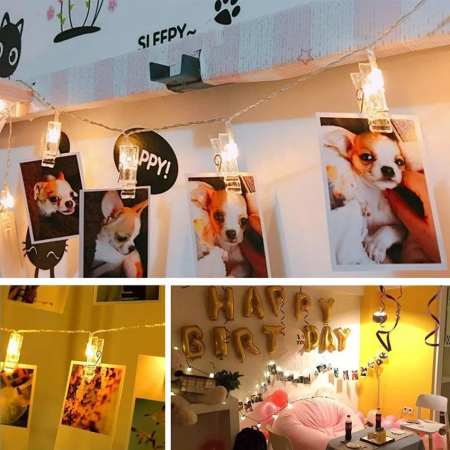Ghirlanda Luminoasa pentru Fotografii Instalatie Lumini Led cu Carlige pentru Fotografii Instalatie de Craciun cu Lumini LED Ghirlanda cu Lumini LED pentru Brad Instalatie cu Cleme pentru FOtografii [9]