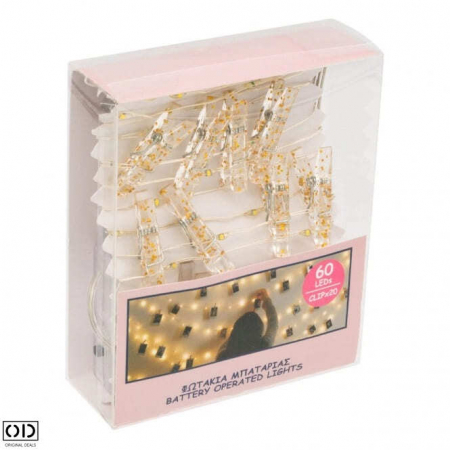 Instalatie Ghirlanda cu 60 de Carlige cu LED pentru Prindere Fotografii,, Premium [8]