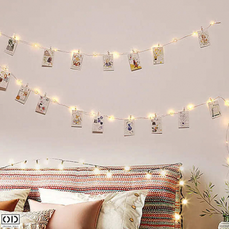 Instalatie Ghirlanda cu 60 de Carlige cu LED pentru Prindere Fotografii,, Premium [3]