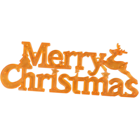 Instalatie LED de Craciun, , Litere 3D, Merry Christmas, Lumina Calda, 27.5 x 10.5 x 1.4 cm, Galben [5]
