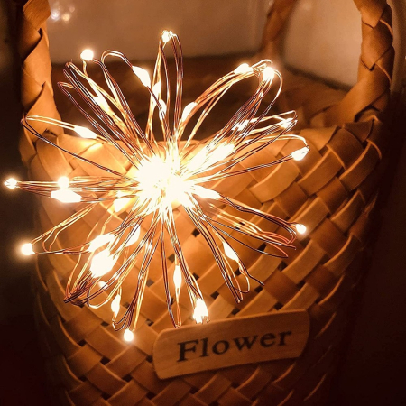 Instalatie Liniara de Craciun, 50 m, 500 Led-uri, Alb Cald, 8 jocuri de lumini, Transformator, Interconectabila, Prelungitor 3 m inclus, Fir Cupru,  [6]