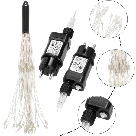 Instalatie lumina decorativa STAR cu 100 LED-uri, diametru 40cm, telecomanda, iluminare galbena [6]