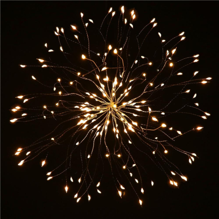 Disponibil livrare locker S - Instalatie lumina decorativa STAR cu 100 LED-uri, diametru 40cm, telecomanda, iluminare galbena