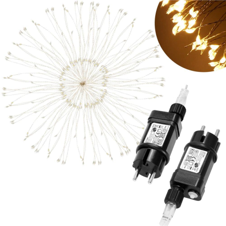 Instalatie lumina decorativa STAR cu 100 LED-uri, diametru 40cm, telecomanda, iluminare galbena [1]