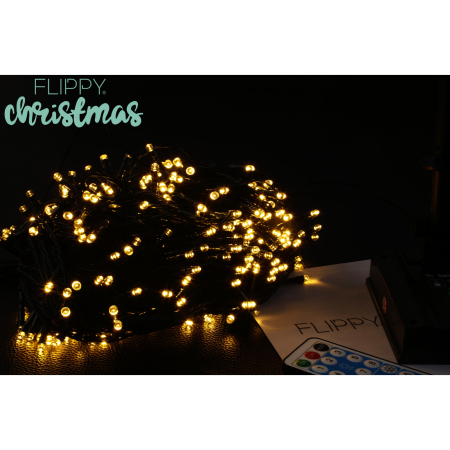 Instalatie luminoasa de Craciun cu LED, 300 LED-uri, 32 metri lungime, 8 programe, interior/exterior, incarcare solara, alb cald,  [5]