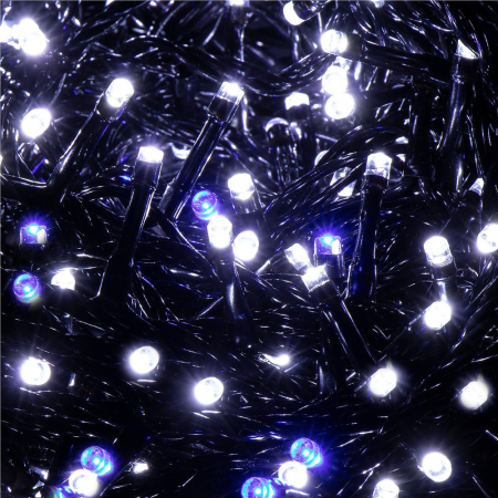 Instalatie luminoasa LED 41,5 m, 500 LED, IP44, pentru interior si exterior, alb rece + albastru flash [14]