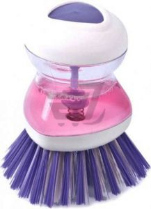 Perie pentru Spalat Vase cu Recipient pentru Detergent Lichid, Premium, Mov [0]
