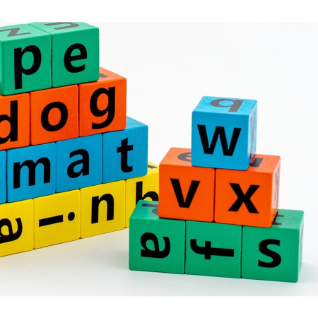 Joc cu Blocuri din Lemn, , Formare Cuvinte, Cartonase cu Obiecte si Animale, Clopotel, Joc pentru 4 Persoane, 3 Ani+, 28x15.5x5 cm, Multicolor [9]