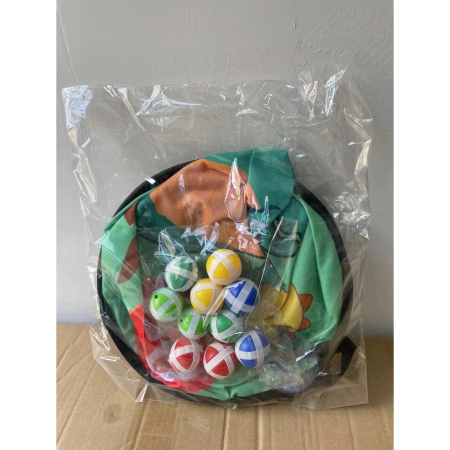 Joc Darts pentru Copii, Placa Pliabila 70 cm, 8 Mingii Velcro/Scai Simple, 2 Mingii Luminoase, Model Dinozaur Park, Verde [7]