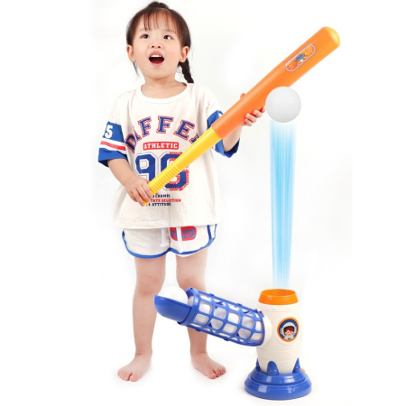 Joc de Baseball Interactiv, Lansator , Aruncare prin Buton de Lansare pe Bata, Include Bata si 5 Mingii, 37 x 23 x 16 cm Baza, 59 cm Bata, Multicolor [6]