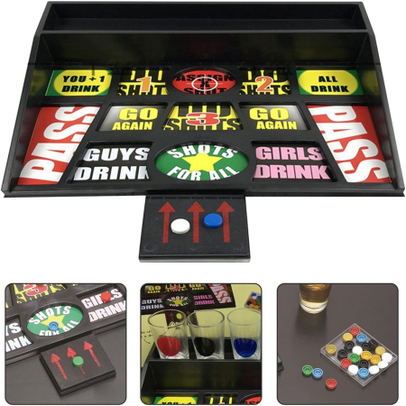 Joc de baut cu banuti , Pahare de Shot din Sticla Incluse, distractiv si interactiv, 23x28 cm, multicolor [4]