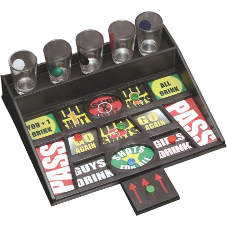 Joc de baut cu banuti , Pahare de Shot din Sticla Incluse, distractiv si interactiv, 23x28 cm, multicolor [3]