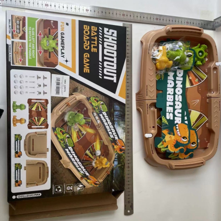 Joc de Masa Interactiv Dino Marbles pentru Copii, , 4 Mingi, Tabela Scor, 40.7x27x14 cm, Maro [1]