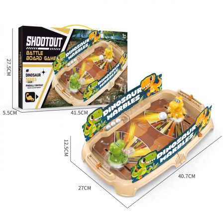 Joc de Masa Interactiv Dino Marbles pentru Copii, , 4 Mingi, Tabela Scor, 40.7x27x14 cm, Maro [4]