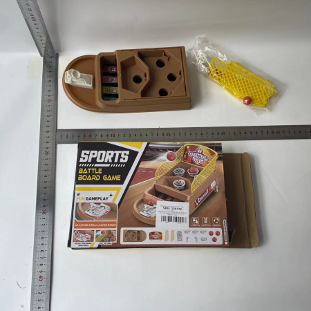 Joc de Masa Mini Baschet Interactiv pentru Copii, , 4 Cosuri, 3 Mingi Incluse, 23.5x11.5x14 cm, Maro [1]