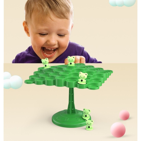 Joc Interactiv, , Broaste in Echilibru, +3 Ani, din Plastic, 50 de Pioni, Placa de Echilibru, Roata cu Pedepse, Zar, 14 x 7 x 14 cm, Verde [2]