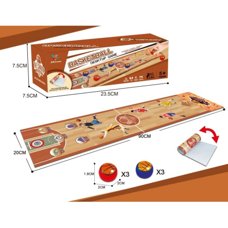 Joc Interactiv, , Covor de Basket 90 x 20 cm, 1-4 Jucatori, +5 Ani, 6 Mingi Incluse, Maro [3]
