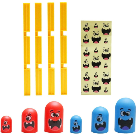 Joc Interactiv, , Tic Tac Toe Gobble, din Plastic, +3 Ani, 18 Piese, 21.5 x 4 x 10 cm, Albastru/Rosu [3]