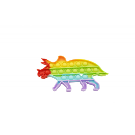 Jucarii Senzoriale, Fidget Toys - Jucarie antistres din silicon, , Pop It Now and Flip It, Dinozaur mic, Multicolor V3