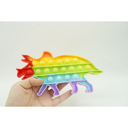 Jucarie antistres din silicon, , Pop It Now and Flip It, Dinozaur mic, Multicolor V3 [3]