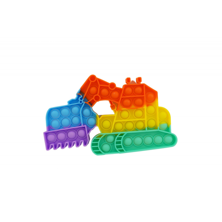 Jucarii Senzoriale, Fidget Toys - Jucarie antistres din silicon , Pop it Now and Flip It ,Excavator ,Multicolor ,Model 4