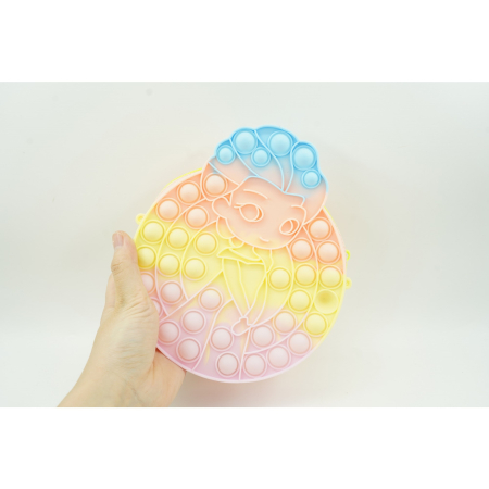 Jucarie antistres din silicon, , Pop It Now and Flip It, Geanta de umar, Mica printesa, 16 cm, Macarons [1]