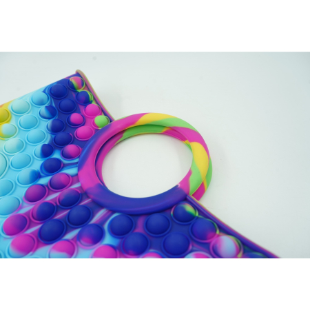 Jucarie Antistres din silicon , Pop It Now And Flip It, Geanta mare, 28 cm, Multicolor, Model 6 [2]