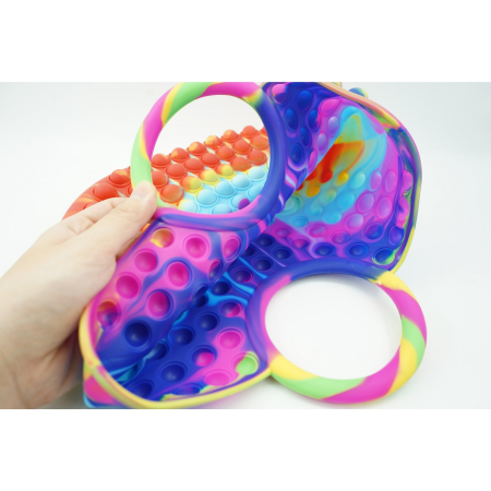 Jucarie Antistres din silicon , Pop It Now And Flip It, Geanta mare, 28 cm, Multicolor, Model 6 [5]