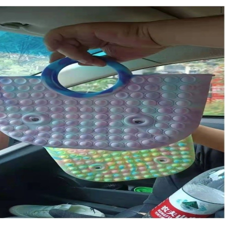 Jucarii Senzoriale, Fidget Toys - Jucarie Antistres din silicon , Pop It Now And Flip It, Geanta mare, 28 cm, Multicolor, V4