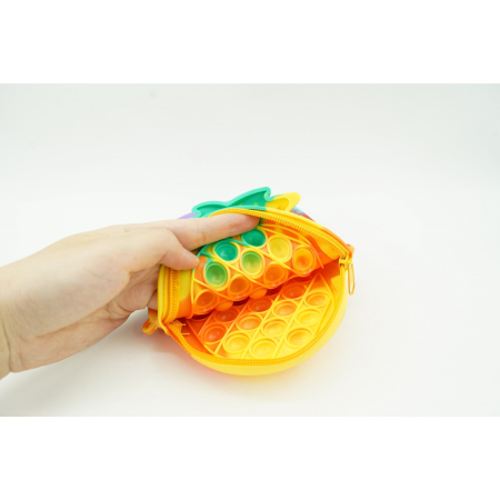 Jucarie antistres din silicon, , Pop It Now and Flip It, Geanta mica, Ananas, Multicolor, Model 1 [4]