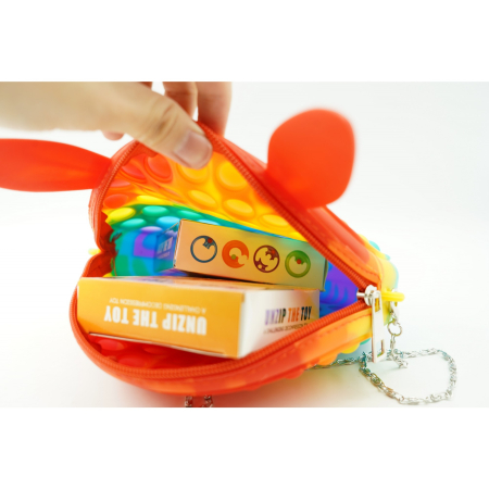 Jucarie antistres din silicon, Pop it Now and Flip It, , Geanta, Model 3, Multicolor [5]