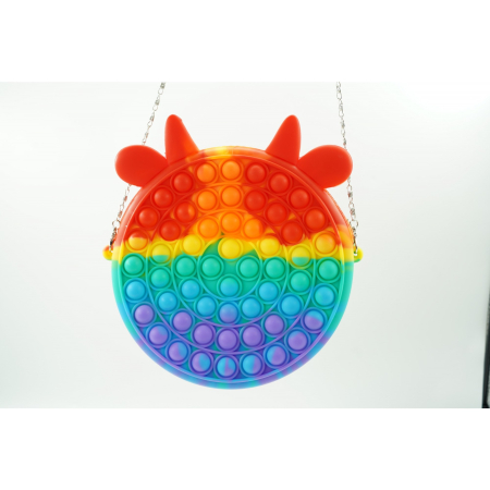 Jucarie antistres din silicon, Pop it Now and Flip It, , Geanta, Model 4, Multicolor [6]