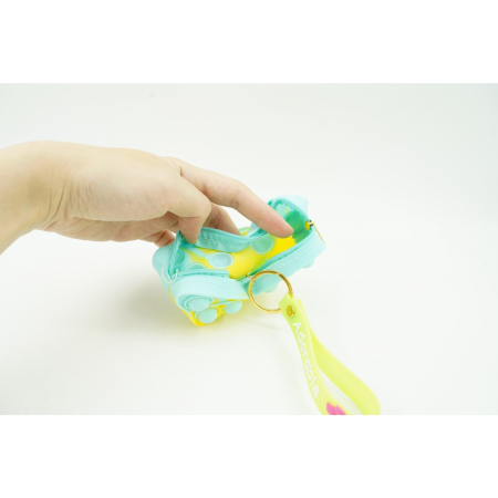 Jucarie antistres din silicon, , Pop It Now and Flip It, Portofel fluturas, Bleu/Galben [5]