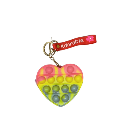 Jucarie antistres din silicon, , Pop It Now and Flip It, Portofel inima, Galben/Gri [1]