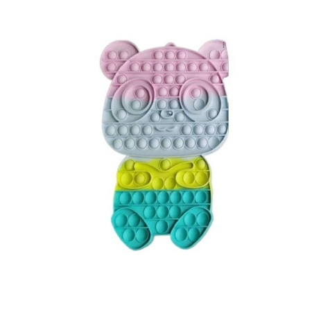 Pop and Flip It - Jucarie antistres din silicon , Pop it Now and Flip It , Ursulet Panda, Multicolor, Model 1
