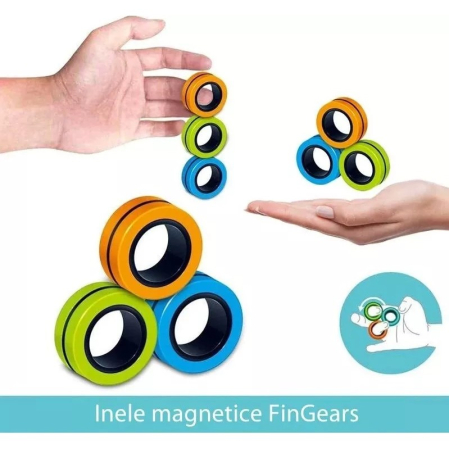 Jucarie antistres , inele magnetice, 3 piese, Multicolor [3]