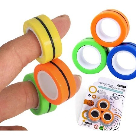 Jucarie antistres , inele magnetice, 3 piese, Multicolor [2]