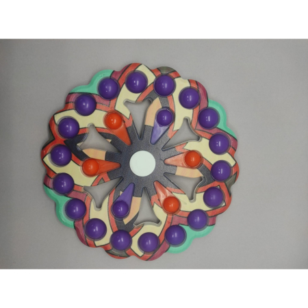Jucarie Antistres, , Model Simple Dimple, Fidget Toy Spinner, cu 24 Buline, Multicolor [3]